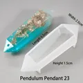 Moule silicone pour pendentifs résine avec dimensions 6,5x2,5x1,5cm et fini bleu - Pendule No. 23