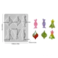 Christmas silicone mold for resin pendants featuring tree and ornaments with dimensions - NO.3 Christmas Candy Tree Ornaments
