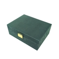 Elegant dark green velvet jewelry box with gold clasp for ring storage - 25*20*9.5cm / Dark Green