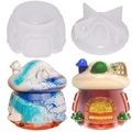 Set stampi in silicone a fungo per contenitori in resina e decorazioni fai da te casa - Scatola di Immagazzinaggio a Fungo