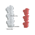 3-cavity Santa Claus silicone mold for Christmas resin candles with size measurements - 3-Link Stacked Santa Claus