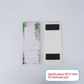 Magnetic list notepad with green plant design and double magnetic strips for fridge - Pothos
