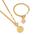 Set dorato con collana e bracciale Albero della Vita, chiusura a T e maglie miste - Oro (KS140883-Z)