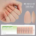 Nude pink soft gel nail tips in almond shape 300 pieces set with 15 different sizes - Medium Almond (MS-H012-03) / 300 Pieces/Pack