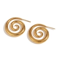 Minimalistische Ohrstecker aus 18K vergoldetem Edelstahl mit einzigartigem Spiral-Design - Gold
