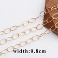 Επίχρυση αλυσίδα O-chain 0,8cm από χαλκό 18K για κατασκευή κοσμημάτων DIY και κολιέ - C12603 Πλάτος 0,8 cm