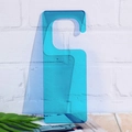 Blue translucent acrylic hanging tag with hook for retail clothing display - Sky Blue (Transparent) / Blank
