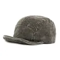 Minimalist grey corduroy baseball cap with vintage soft top and short brim on white background - Adjustable / Gray