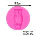 Pink owl silicone mold for Halloween fondant and cake decoration, diameter 5.5cm - Owl / Pink