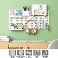 White modular pegboard organizer kit for wall storage with shelves and hooks - White Square Board Set 2 / White