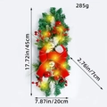 Teardrop Christmas swag with red bow, LED lights, and berries for holiday door decor - K1-21 New Red Swag (Warm Light)