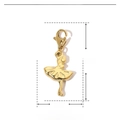 Gedetailleerde afmetingen van de gouden ballerina hanger van roestvrij staal - Ballerina Meisje (YF064x3)