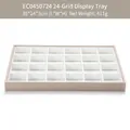 Champagne gold 24-grid jewelry display tray with white dividers for rings and earrings - Champagne Beige 24-Compartment Tray