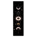 Vertical wall hanging with sun, moon phases and celestial patterns on black background - Style 1 / 40x150cm