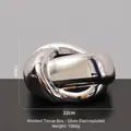 Boîte à mouchoirs nœud moderne argentée avec finition miroir élégante pour décoration - Boîte à Mouchoirs Nœud - Argent Galvanisé