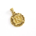 Golden round pendant with letter N and floral filigree pattern for necklaces - Letter N Style (N-Single Pendant)