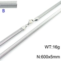 Collana a catena piatta a serpente in acciaio al titanio argento, 600x5mm, stile lucido - Argento 5mm Larghezza 600mm Lunghezza(KN203539-Z)