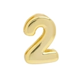 Polished 18k gold bubble number 2 pendant charm for DIY letter necklaces - Number 2 Pendant / Gold