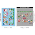 Christmas Santa and Reindeer static window decals set with size comparison guide - Santa Claus Train Series / 30x90cmx2 Sheets