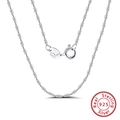 Classic 925 sterling silver water wave chain necklace with S925 and Italy hallmark - Water Wave Chain / 1.5mm/55cm
