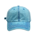 Gorra de béisbol clásica en mezclilla lavada azul claro con costuras en contraste - Talla única / Azul Pavo Real