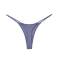 String T-back en coton côtelé pour femmes en bleu poudré avec bretelles fines - L / Bleu Poussiéreux