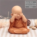 Cute resin monk bobblehead car decor in see no evil pose 8.5x6.5x10.5cm - See No Evil (Medium Size)