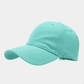 Detailed side view of mint green cotton baseball cap with curved brim and textured twill fabric - Adjustable / Teal