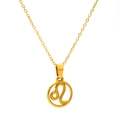 18K gold plated titanium steel Leo zodiac necklace with minimalist hollow circular pendant - Leo (SP641G-5)