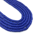 Strands of 4-6mm blue polymer clay disc beads for DIY bracelet and jewelry making - Royal Blue