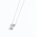 Polished silver bubble letter F pendant necklace with minimalist fluid metal design - Letter F