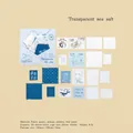 Transparent Sea Salt vintage postage stamp style stickers made of specialty texture paper - Transparent Sea Salt