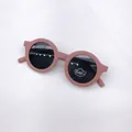 Occhiali da sole rotondi retrò rosa opaco per bambini con protezione UV400 - Adulto / Rosa Intenso