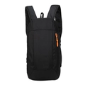 Lightweight black nylon backpack for travel and students, professional front view display - Black Color Block
