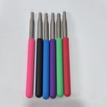 Telescopic stainless steel back scratcher set with six colorful rubber handles - Leather Sleeve + Telescopic Rod