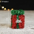 Christmas gift box ornament with Merry Christmas sign in festive red and green glitter - 6CM Red Gift Box