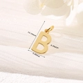 Polished 14K gold-plated letter B charm pendant for DIY bracelets and necklaces - Gold - Letter B