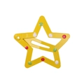 Star-shaped yellow hair clip with colorful polka dots and a smooth matte finish - Style 18-Yellow with Polka Dots
