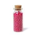 Perline di vetro rosa da 3mm per gioielli fai-da-te in bottiglia con tappo di sughero - Rosa Rosso