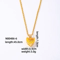 Collana a cuore in acciaio inossidabile dorato con una pietra di zircone giallo brillante - Cuore / Oro Giallo