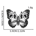 Black and white gothic butterfly skull embroidered patch with heat seal adhesive backing - Skull Butterfly (7#)