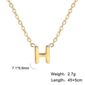 Detailed view of 18k gold plated H letter pendant with 45cm chain dimensions and specs - Letter H