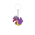 Portachiavi a serpente viola con stelle rosa e anello in metallo resistente - Anello di ferro Stile 3 (Serpente viola stella)