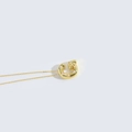 Elegant gold G-letter pendant necklace with pearl inlay on a minimalist fine link chain - Letter G