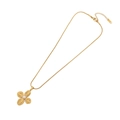 Collana con fiore dorato e perla bianca su una raffinata catena a serpente - Collana / 3# Collana Perla Oro