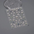 Adesivi per unghie con motivi di fiori bianchi e uccellini blu, modello variante MN-264 - MN-264 (Serie Fiori e Uccelli)