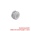 Makro-Detail von VZ395 Zirkonia-Charm-Perle mit 3,5 mm Breite und 6 mm Länge - VZ395 Platin 3,5*6mm