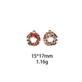 Detalle de dijes corona de Navidad 15x17mm en esmalte rojo verde y acabado dorado - Corona de Navidad (15*17mm)