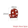 Glittery red Christmas glove resin accessory with white snowflake patterns for DIY crafts - Red Glove