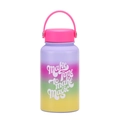 650ml gradient vacuum insulated water bottle with handle and Make Magic print - Purple Gradient Make Magic